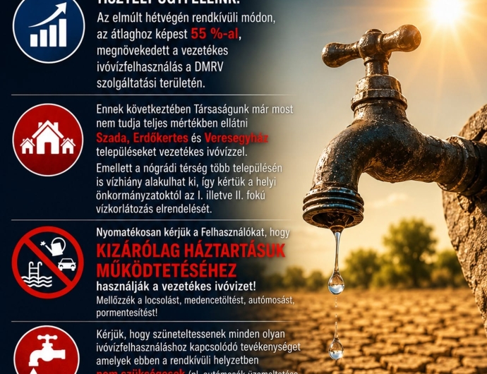 A hétvégén 55%-kal magasabb volt a vízigény